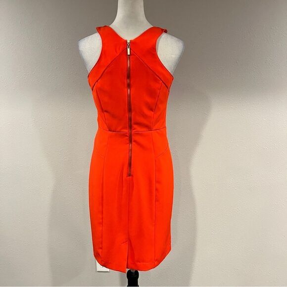 Sharagano Elegant blood Orange Sleeveless Dress business style size 4 - Picture 7 of 15